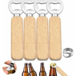 Blue Dream Décapsuleur En Bois Décapsuleur à Bière Décapsuleur En Bois Personnalisé Décapsuleur Portable Poignée En Bois Naturel Cuisine Maison Bar Couleurs En Bois