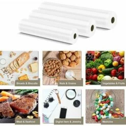 2 Rouleaux De Mise Sous Vide, Pour Machine Sous Vide Foodsaver, (20cm X 5m Chaque) -Petit Électroménager 93458940 5