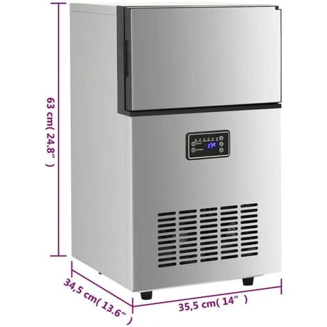Appareil à Glaçons 420 W Argenté 45 Kg / 24 H VidaXL 5 Appareil à Glaçons 420 W Argenté 45 Kg / 24 H VidaXL – Image 3