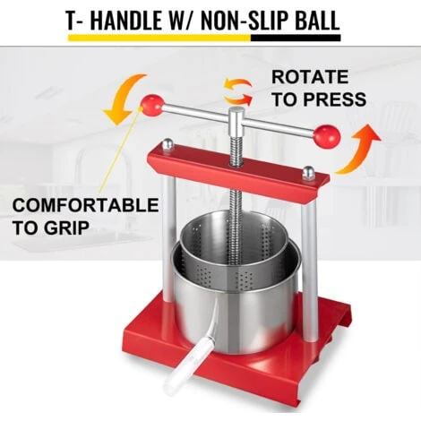 VEVOR Pressoir A Vin Manuel Presse Raisin 5,5 L 2 Barils Inox Presser Jus Fruits 7 VEVOR Pressoir A Vin Manuel Presse Raisin 5,5 L 2 Barils Inox Presser Jus Fruits – Image 5