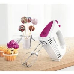 BOSCH MFQ2210P BATTEURS, TECHNIQUE DE MOTEUR MODERNE, 2 FOUETS, 2 EN ACIER INOXYDABLE CROCHET PÉTRISSEUR, 4 VITESSES, 375 W, BLA -Petit Électroménager 93955194 4