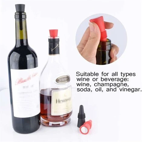 Bouchons De Vin Bouchons De Bouteille En Silicone Couleur Lot De 5 Bouchons De Bouteille De Vin Réutilisables Bouchons De Bière Avec Vis Pour Conserver La Bière Boisson Alcool 6 Bouchons De Vin Bouchons De Bouteille En Silicone Couleur Lot De 5 Bouchons De Bouteille De Vin Réutilisables Bouchons De Bière Avec Vis Pour Conserver La Bière Boisson Alcool – Image 4