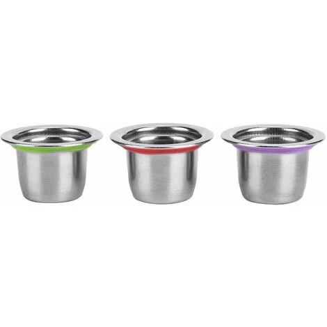Lot De 3 Capsules De Café Rechargeables En Acier Inoxydable Avec Filtre à Dosette Réutilisable Pour Machines Nespresso 3 Lot De 3 Capsules De Café Rechargeables En Acier Inoxydable Avec Filtre à Dosette Réutilisable Pour Machines Nespresso