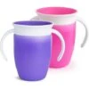 Un Gobelet Rose, Un Gobelet Violet-Tasse D'Apprentissage Miracle 360, Rose/Violette, Lot De 2 -Petit Électroménager 95505080 1