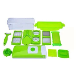 Genius Nicer Dicer Smart (12 Pcs.) En Vert - Coupe-légumes Pour Cubes, Bâtonnets, Tranches, Lanières Et Quartiers - Coupe-salade Mandoline Trancheuse à Concombre -Petit Électroménager 95517506 4