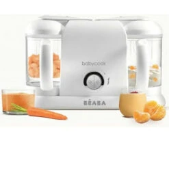 Petit Électroménager 15 BEABA, Babycook Duo, Robot Bébé 4 En 1, Cuiseur, Mixeur, Contenance XXL 2200 Ml - Blanc