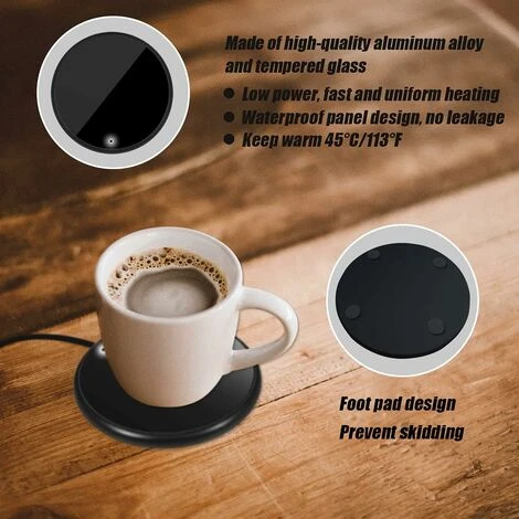 Chauffe Tasse Chauffe-tasse, Chauffe-café, Chauffe-café USB, Chauffe-tasse Portable Pour Bureau, Pour Chauffe-tasse Pour Cacao, Thé, Lait, Boissons, Pour Cadeaux De Café。noir 5 Chauffe Tasse Chauffe-tasse, Chauffe-café, Chauffe-café USB, Chauffe-tasse Portable Pour Bureau, Pour Chauffe-tasse Pour Cacao, Thé, Lait, Boissons, Pour Cadeaux De Café。noir – Image 3