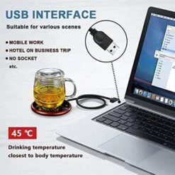 Chauffe Tasse　Chauffe-tasse, Chauffe-café, Chauffe-café USB, Chauffe-tasse Portable Pour Bureau, Pour Chauffe-tasse Pour Cacao, Thé, Lait, Boissons, Pour Cadeaux De Café。 Rouge De Chine -Petit Électroménager 96338876 3