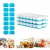 Accessoires Boisson　Bac à Glaons 4 PCS Cubes à Glaons En Silicone Avec Couvercle Ice Cube Tray 14 Compartiments Pour Whisky, Cocktail, Boissons, Blanc + Bleu -Petit Électroménager 96339821 1