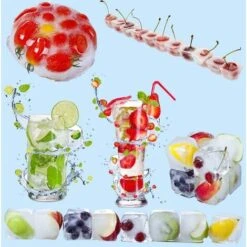 Accessoires Boisson Bac à Glaons 4 PCS Cubes à Glaons En Silicone Avec Couvercle Ice Cube Tray 14 Compartiments Pour Whisky, Cocktail, Boissons, Blanc + Bleu 10 Accessoires Boisson Bac à Glaons 4 PCS Cubes à Glaons En Silicone Avec Couvercle Ice Cube Tray 14 Compartiments Pour Whisky, Cocktail, Boissons, Blanc + Bleu -Petit Électroménager 96339821 4