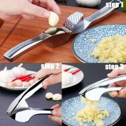 Accessoires Cuisine Et Cuisson　Presse-ail Professionnel En Acier Inoxydable - Presse-ail Pratique Et Solide - Nettoyage Facile Pour La Cuisine -Petit Électroménager 96341271 5