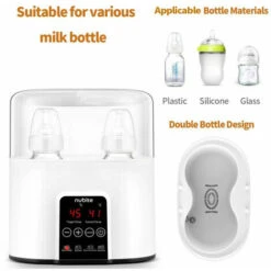 Chauffe-biberon Avec Indicateurs LED Chauffe-biberon Pour Lait Maternel/formule/stérilisation Des Aliments Pour Bébés Et Minuterie, Prise UE Blanche -Petit Électroménager 96508389 3