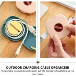 Lot De 3 Range Câbles Vides Et Extensibles-Enrouleur Câble Usb-Enrouleur Cable Telephone Portable Rotatif Pour Organiser Câble Usb, Câble De Chargement (Trois Couleurs) Lilaris -Petit Électroménager 97447408 5