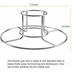 Support De Poulet En Canette De Bière, Support De Rôtissage De Poulet Et De Dinde Pour Fumoir Et Gril, Support De Poulet En Acier Inoxydable, Accessoires De Barbecue Lavables Au Lave-vaisselle -Petit Électroménager 97561188 2