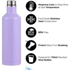Acier Inoxydable Triple Isolation Double Paroi Bouteille De Vin Flacon Sous Vide Cantine Aérateur Accessoire Cadeau -Petit Électroménager 97567164 3