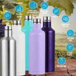 Acier Inoxydable Triple Isolation Double Paroi Bouteille De Vin Flacon Sous Vide Cantine Aérateur Accessoire Cadeau -Petit Électroménager 97567164 5