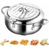 Friteuse Profonde En Acier Inoxydable De Style Japonais Avec Couvercle De Thermomètre Et égouttoir à Huile Poêle Antiadhésive Pour La Cuisine -Petit Électroménager 97635942 1