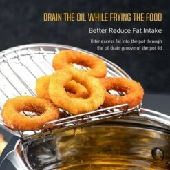 Friteuse Profonde En Acier Inoxydable De Style Japonais Avec Couvercle De Thermomètre Et égouttoir à Huile Poêle Antiadhésive Pour La Cuisine -Petit Électroménager 97635942 5