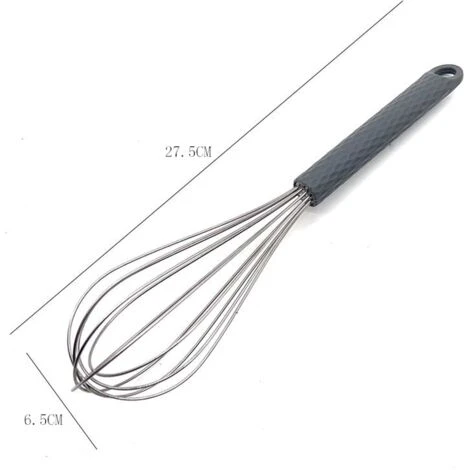 Batteur à Oeufs En Fil D'acier Inoxydable De Cuisine, Avec Batteur à Main En Silicone, Pour Fouetter Le Mélange 4 Batteur à Oeufs En Fil D'acier Inoxydable De Cuisine, Avec Batteur à Main En Silicone, Pour Fouetter Le Mélange – Image 2