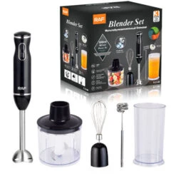 Mixeurs Plongeants, Mixeur Plongeant 5 En 1,Mixeur Soupe 800W Avec 9 Vitesses De Réglages Et TURBO, Hachoir 500ml Et Mélangeur 600ml Sans BPA