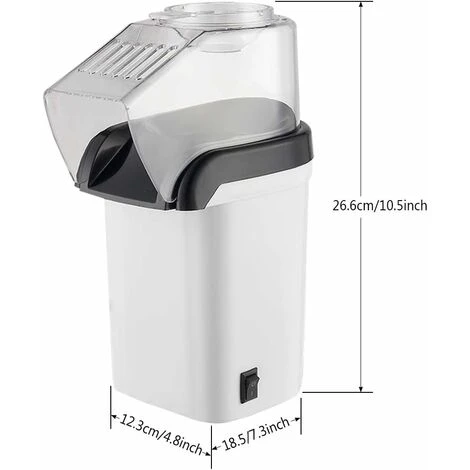 Machine à Pop-corn, Sain Sans Graisse, Blanc 4 Machine à Pop-corn, Sain Sans Graisse, Blanc – Image 2