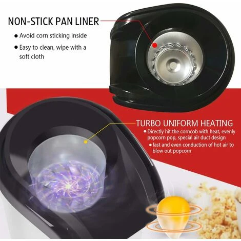 Machine à Pop-corn, Sain Sans Graisse, Blanc 5 Machine à Pop-corn, Sain Sans Graisse, Blanc – Image 3