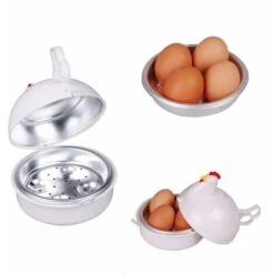 Cuiseur à Oeufs Cuiseur à Oeufs électrique, Forme De Poulet Micro-ondes 4 Vapeur Chaudière Cuiseur Outils De Cuisine -Petit Électroménager 97728642 3