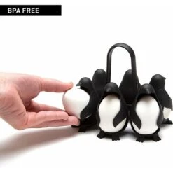 Egguins Porte-ufs 3 En 1 Pour Cuisiner, Stocker Et Servir, Cuiseur à Ufs Durs En Forme De Pingouin Pour Faire Des Ufs Mous Ou Durs, Peut Contenir 6 Ufs Pour Une Cuisson Facile Et Un Stockage Au Réfrig -Petit Électroménager 97734783 2