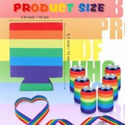 6PCS Housse Refroidisseur De Canette Bière Boisson Bouteille En Néoprène 3mm Cooler Sleeve Pour Fêtes Soirées Pique-niques Barbecues -Petit Électroménager 98095527 3