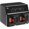 HOMCOM Friteuse à Air 2 Paniers 2500W 8L - Friteuse Sans Huile Multifonction 8 Programmes - Température Réglable - Timer 60 Min. - Noir -Petit Électroménager 98370520 1