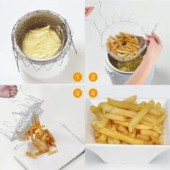 Panier à Frire, Panier A Salade Tamis Cuisine Inoxydable Fry Extensible Chef Panier Cuisine -Petit Électroménager 98378625 5