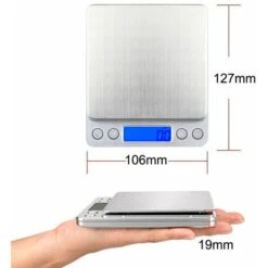 Balances De Cuisine, Balances De Cuisine Numériques, Balances électroniques, Haute Précision Jusqu'à 1g (poids Maximum De 3 Kg), Fonction De Tare, Acier Inoxydable Avec Grand écran LCD 10 Balances De Cuisine, Balances De Cuisine Numériques, Balances électroniques, Haute Précision Jusqu'à 1g (poids Maximum De 3 Kg), Fonction De Tare, Acier Inoxydable Avec Grand écran LCD -Petit Électroménager 98442383 4
