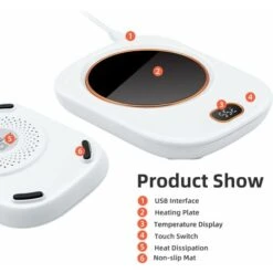 LECHUANG Chauffe-Tasses USB, Plaque Chauffante électrique Portable Petite Tasse Chauffe-Tasses à Bouton Tactile Chauffe-Tasses Avec Câble De Chargement USB Pour La Maison/Bureau/Voyage 9 LECHUANG Chauffe-Tasses USB, Plaque Chauffante électrique Portable Petite Tasse Chauffe-Tasses à Bouton Tactile Chauffe-Tasses Avec Câble De Chargement USB Pour La Maison/Bureau/Voyage -Petit Électroménager 98443375 3