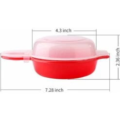 LECHUANG Lot De 2 Cuiseurs à œufs Pour Micro-ondes, 1 Minute Rapide, Hambourg, Omelette (rouge Et Transparent) -Petit Électroménager 98443606 4
