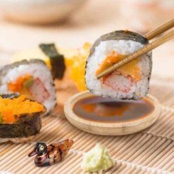 Kit De Fabrication De Sushis 12 Pièces, Machine à Sushi Bazooka Tout-en-un Avec Rideau à Sushi, Moule à Sushi, Couteau à Sushi, Couteau à Beurre, Baguettes, Repose-baguettes, Cuillère, Couteau En Bamb -Petit Électroménager 98636365 3