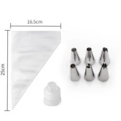 Petit Électroménager 25 100 Grandes Poches à Douille Blanches Réutilisables Avec 6 Douilles En Acier Inoxydable Pour La Décoration De Gâteaux, Pâtisseries, Biscuits