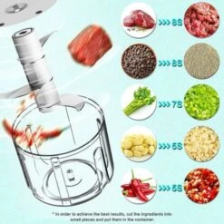 Mini Hachoir Électrique Multi Moulinette, 250ml Mixer Blender Avec Design Acier Inoxydable 3 Lames, Presse Ail Hachoir, Petit Mixeur Utilisation Facile Et Rapide Pour Viande, Oigno, Herbes -Petit Électroménager 99373801 4